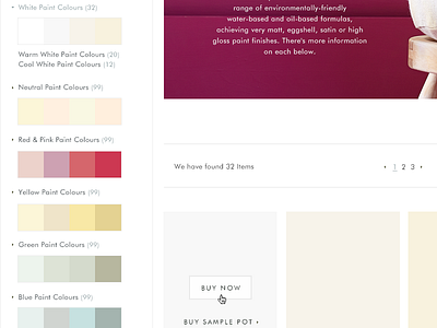 Faceted Colour Swatch Selector