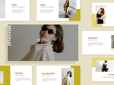 Jerial Minimal Fashion PowerPoint Template aestetic design fasshion googleslide graphic design keynote modern powepoint powerpoint