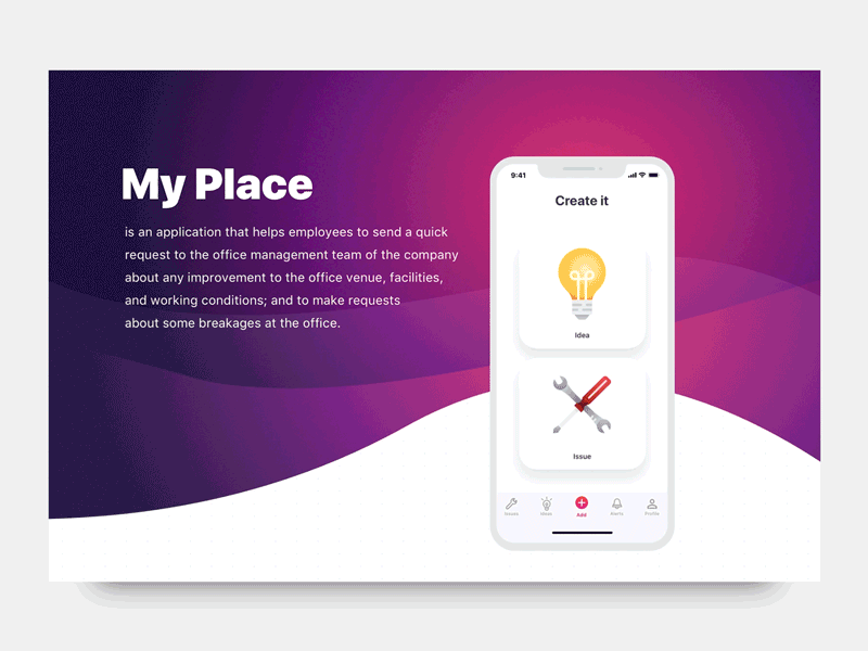 My Place app animation app epam idea interface issue mobile motion principle research ui ux