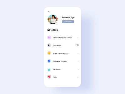 Daily UI Challenge - #004/100 Settings creativepage designer graphic design inspiration settings settingsui ui uiux webdesign