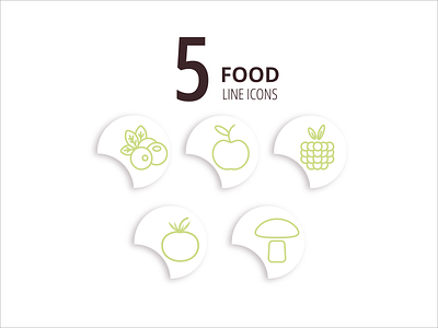 Food line icons berries food food line icons fruits graphic design healthy food illustration minimalism vegetables