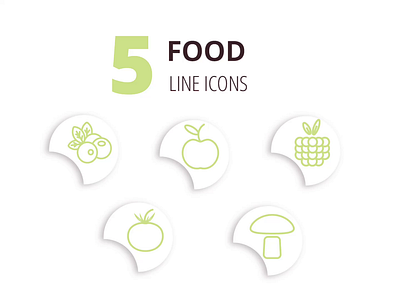 Animation, 5 food line icons berries food food line icons fruits graphic design healthy food minimalism motion graphics