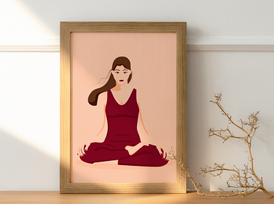 Yoga poster adobe illustrator girl graphic design lotus poster yoga
