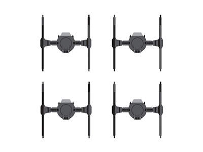 TIE Fighter cartoon illustration vector