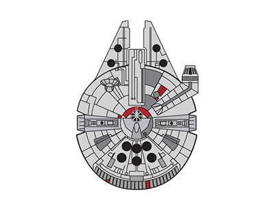 Millennium Falcon cartoon illustration vector