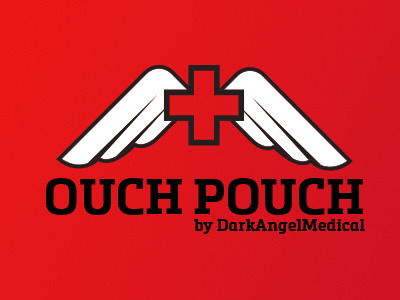 Ouch Pouch Product Logo cartoon illustration logo vector