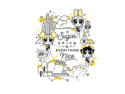Sugar & Spice cartoon cartoonnetwork hotel illustration illustrator powerpuff powerpuff girls