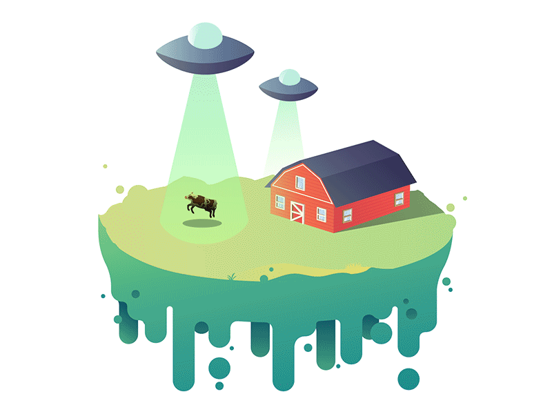 Cow & UFO animation cow flat illustration ufo vector