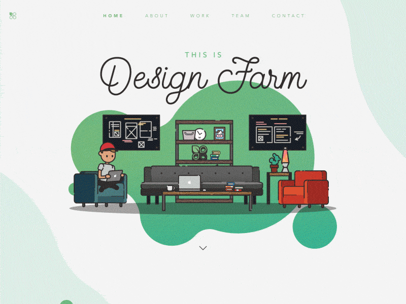 (Another round of) DF website design farm flat gradient illustration landing office