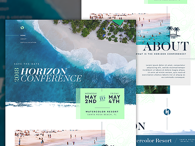 Horizon Website beach business conference horizon landing page one page website