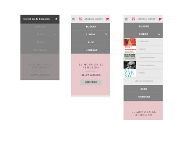 Librería Norte │ Main Menu Mobile bookstore design web design