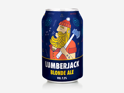 Lumberjack Blonde Ale ale beer beer can beer can design label lumberjack