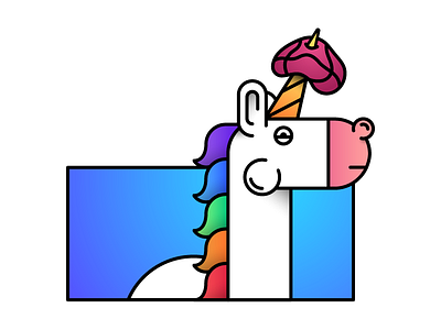 Hey there, Dribbble. debut design dribbble gradient hello illustration rainbow unicorn vector