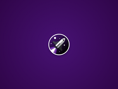 Space Race! blast gradient icon illustration off rocket space