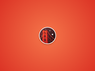 Golden Gate! bridge color gate golden gradient icon illustration red