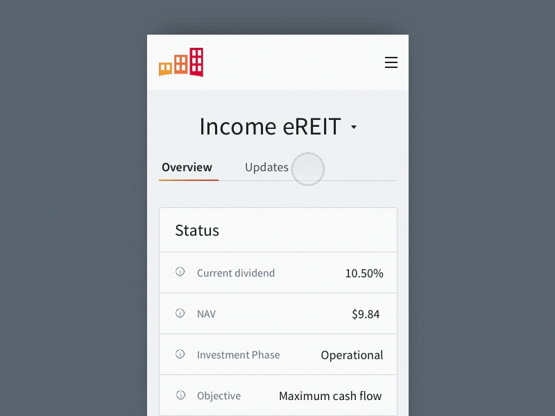 Mobile investment detail page