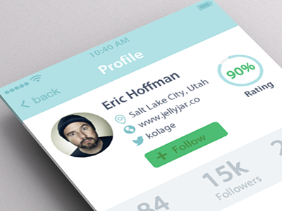 Profile app concept app concept flat design ios profile