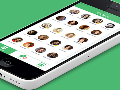 Whatsapp concept contacts flat design interface ios mobile rebound whatsapp