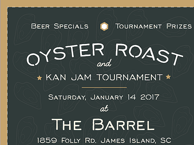 Oyster Roast Poster design event poster illustration lowcountry oyster oyster roast poster typography