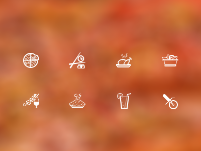 Food Icons food icon pie pizza rolls sushi