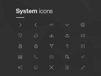 System icons flat icons. icons