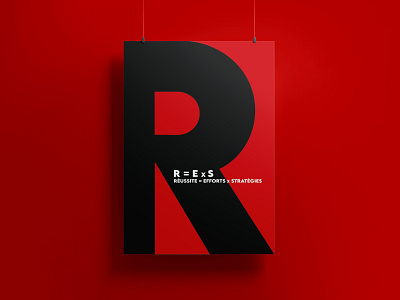 Affiche ''Réussite'' affiche citation design design graphique effort graphic design noir poster red poster rouge réussite strategie stratégie typographie