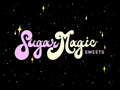SugarMagic Sweets Logo bakery branding dessert icing illustration logo sweet typography