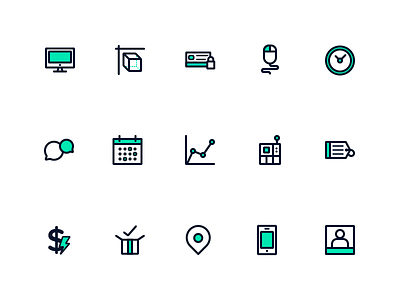Manufacturing icons data iconography icons machine manufacturing payment tech icons technology