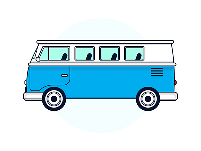 VW Bus bus illustration roadtrip transportation