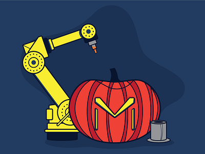 Happy Halloween halloween machine manufacturing pumpkin robot