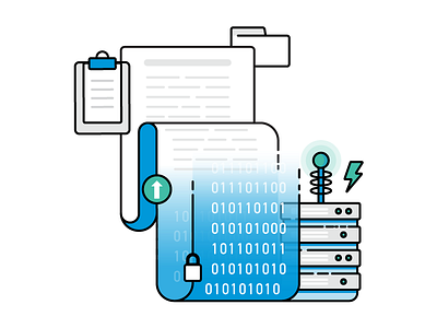 Digitize data digital illustration paper progress technology work