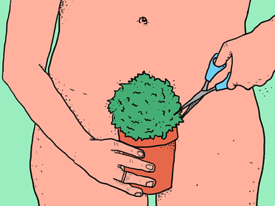 The Hair Down There body bush illustration plant shave