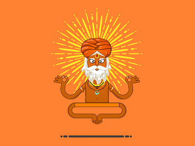 Hindu Ascetic animation app cartoon character color design draw dribbble flat game graphic hindu icon illustration iran logo material motion ui vector