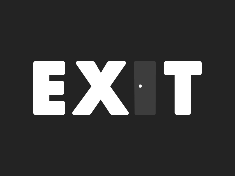 EXIT Logo 2d after affects animation app branding design dribbble exit flat graphic icon artwork identity branding illustration logo logo animation logo motion motion motiongraphics typography vector