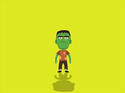 Frankenstein 2d after affects animation app animation art character design dribbble flat frankenstein gif graphic head rig illustration iran logo motion motiongraphics ui vector artwork