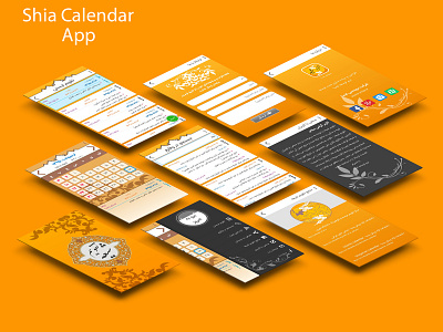 Shia calendar Mobile UI android app application calendar design dribbble flat graphic icon identity interface iranian logo material mobile ui user interface ux web designer website