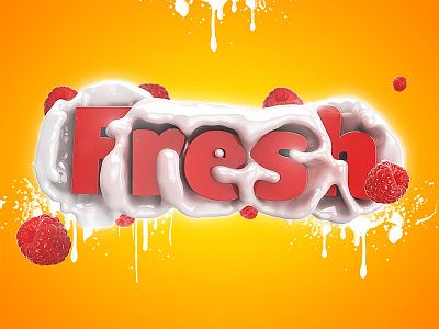 Fresh Raspberry 3d 3d art branding c4d cinema4d color design dribbble fresh fresh fruits fruit graphic illustration iranian milk raspberry web