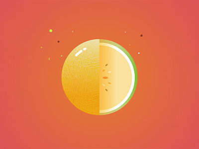 Melon Planet color design dribbble flat fruit graphic identity illustration logo melon planet vector