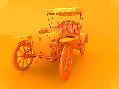 Vintage Car 3d 3d art 3d artist animation 3d app branding c4d car cinema 4d color design dribbble graphic illustration modeling orange render vintage