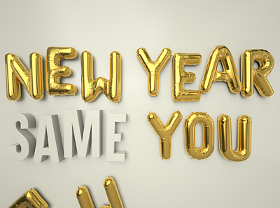 New Year Same You balloon c4d goals new year redshift