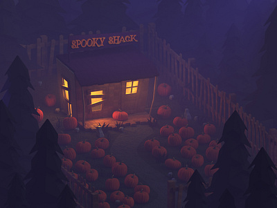 Spooky Shack c4d halloween pumpkins redshift spooky