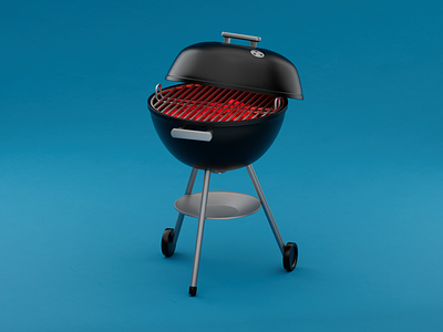Charcoal BBQ 3d 3dmodel bbq c4d design grill low poly redshift