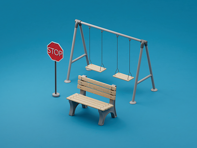 sit for a minute 3dmodel c4d low poly redshift