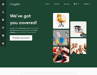 Craiglist Heropage Redesign branding design hng internship redesign ui ux