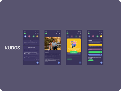 Kudos App (2)- An app that gets users addicted to praise. branding design hng illustration internship redesign ui ux