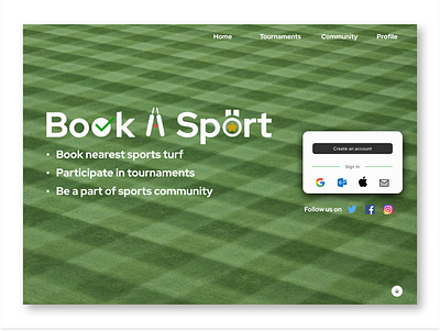 Redesign of logo & hero section - bookasport.in branding design graphic design green logo sports ui ux web design