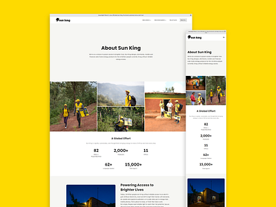 Sun King - About Page design ui ui ux uidesign uiux user experience user interface ux uxdesign web webdesign website