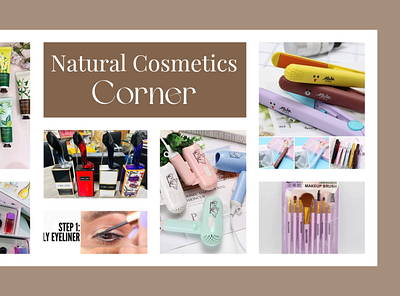 Natural Cosmetics Banner to social media 3d branding graphic design logo