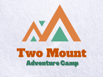 Two Mount Adventure Camp 3d branding graphic design logo products design