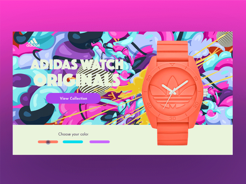 Concept Adidas Watch color design experience illustration ui ux vector visual web